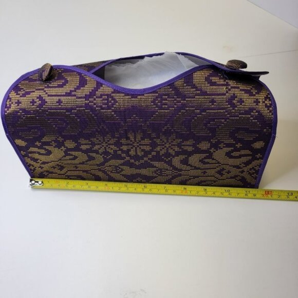 Unique Home decor Accents Purple and Gold Songket Tissue Box Holder - Picture 9 of 10